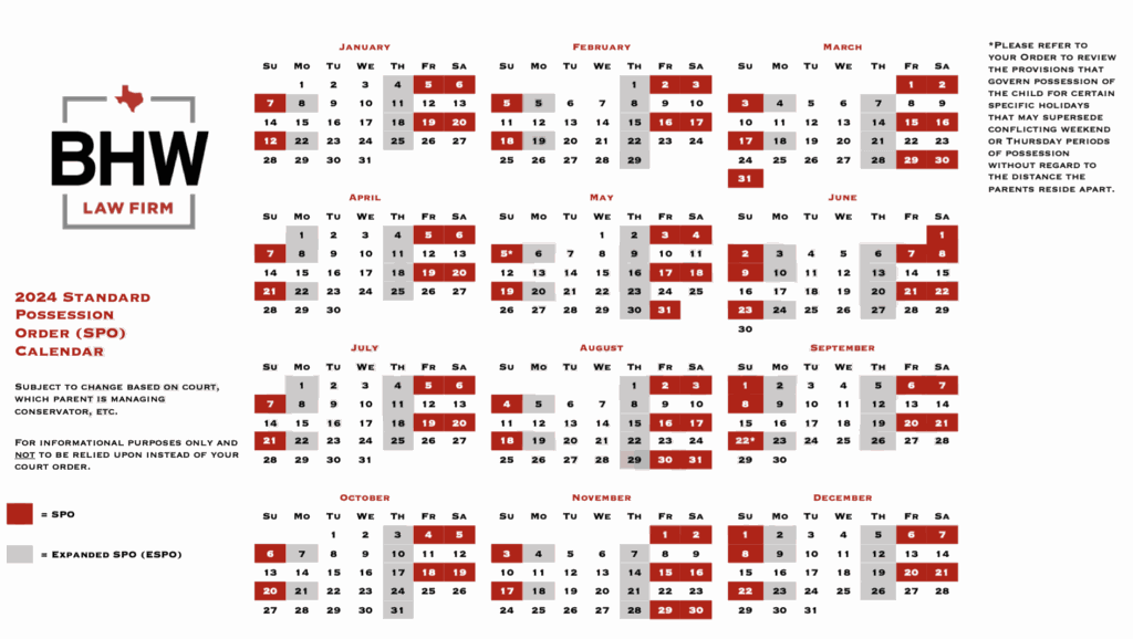 Texas Standard Possession Order 2024 Child Custody