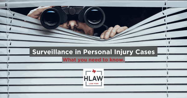 Person with binoculars peeking through blinds – surveillance concept for personal injury investigations.