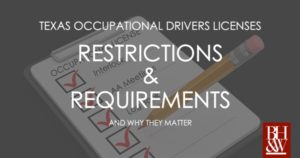 Texas Occupational Drivers License Rules