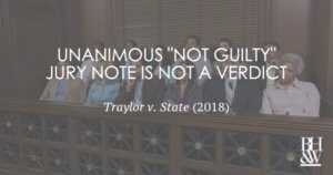 Jury Note Not Verdict Jeopdardy Traylor