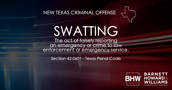 Swatting False Report of Crime in Texas