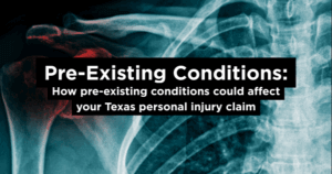 X-ray of shoulder and ribcage highlighting pre-existing conditions in Texas personal injury claims