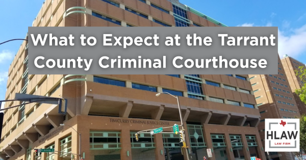 Inside a courtroom at the Tarrant County Criminal Courthouse, where routine criminal case settings like Initial Appearance and Pre-Trial Hearings take place