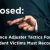 Image for blog post 'Exposed: 5 Insurance Adjuster Tactics Fort Worth Accident Victims Must Recognize' showing a figure in a suit with fingers crossed, symbolizing deceptive insurance company tactics.