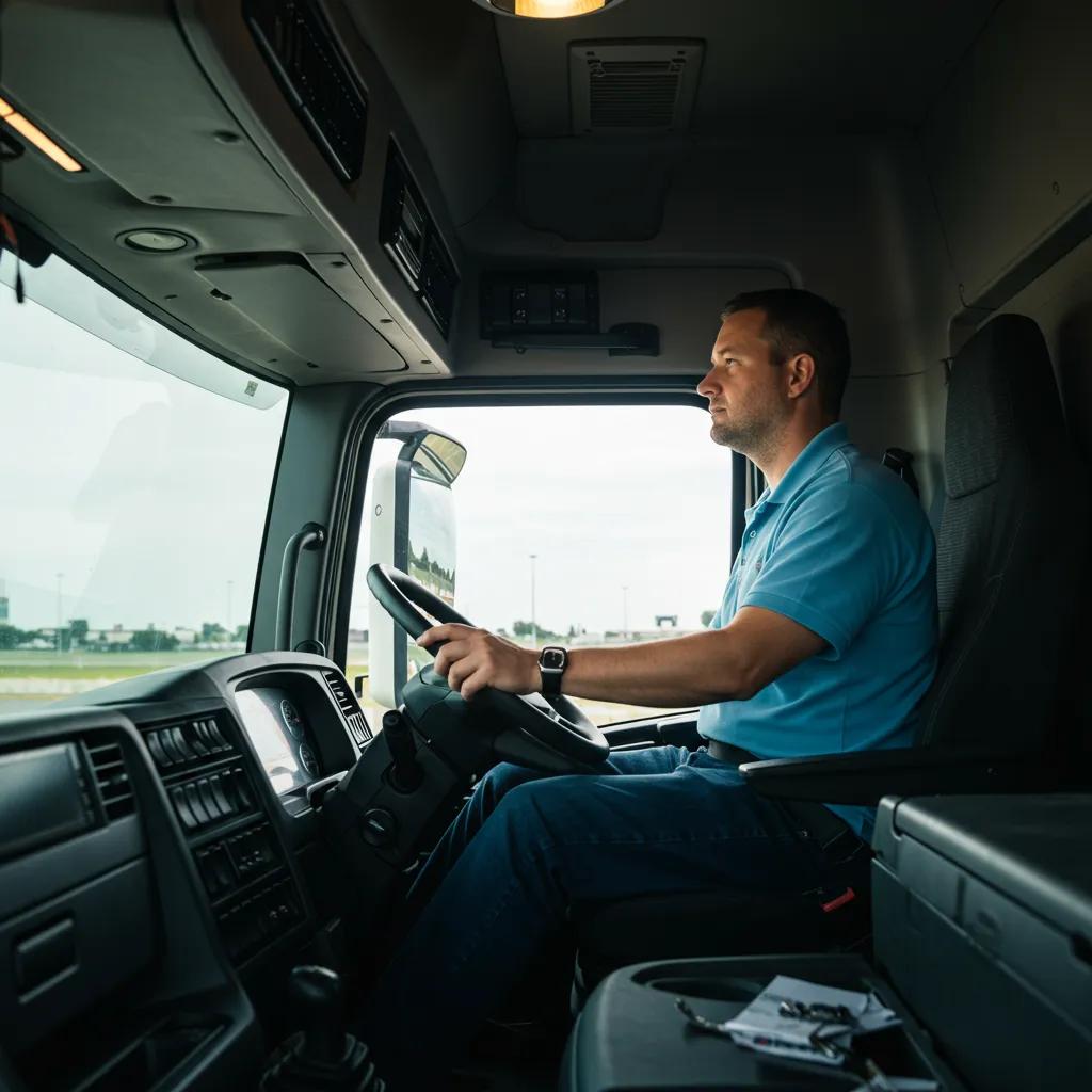 Truck driver focused on the road, illustrating driver responsibility in accident liability